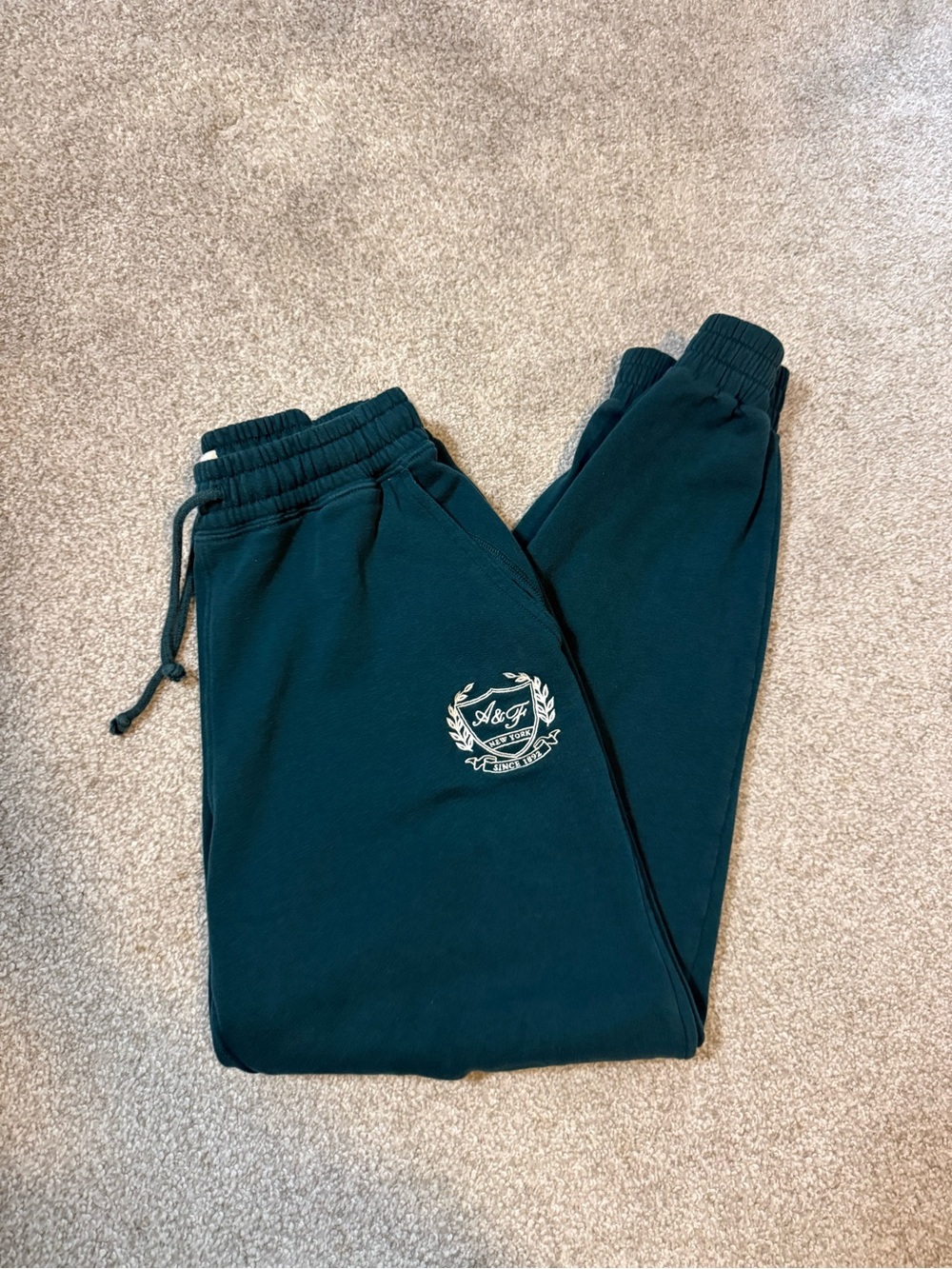 Abercrombie & Fitch Teal/Green Logo Jogger Sweatpants